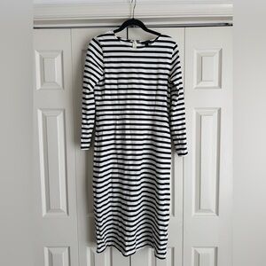 J.Crew Black and White Striped Dress